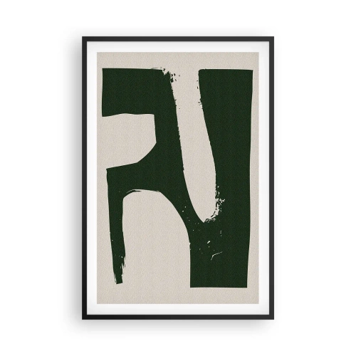 Pôster com moldura preta - Baías de branco - 61x91 cm