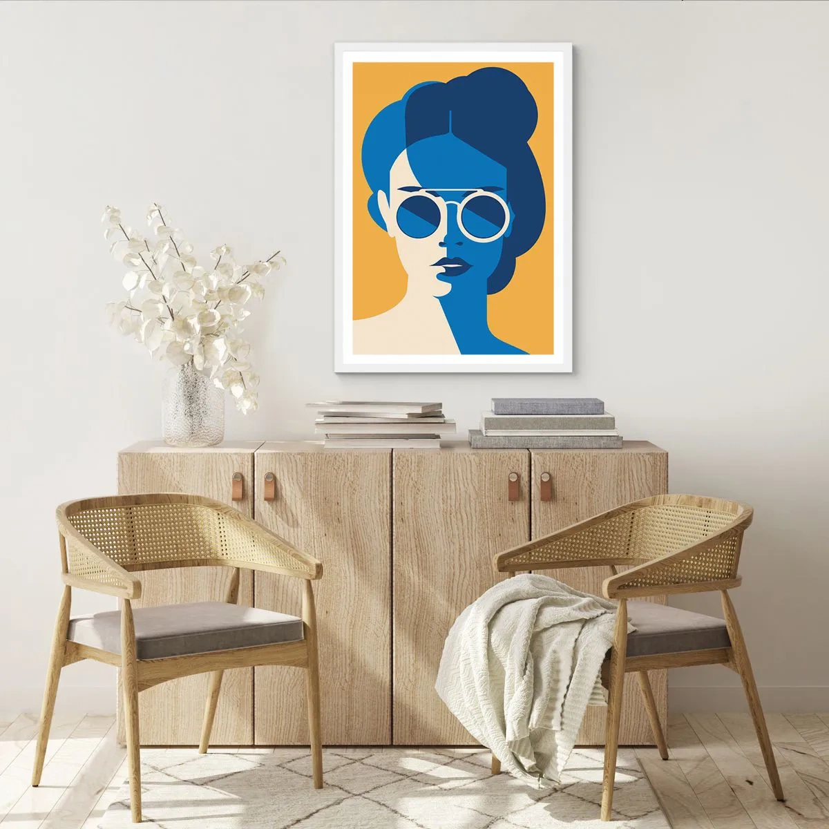 Pôster em moldura branca - Look de férias - 30x40 cm