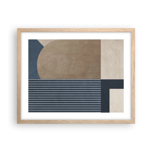 Pôster com moldura de carvalho claro - Uma composição de simplicidade e redondeza - 50x40 cm