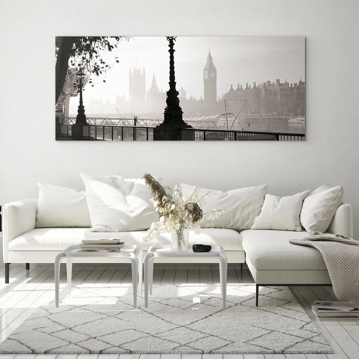 Quadro em vidro - Manhã Londrina - 100x40 cm