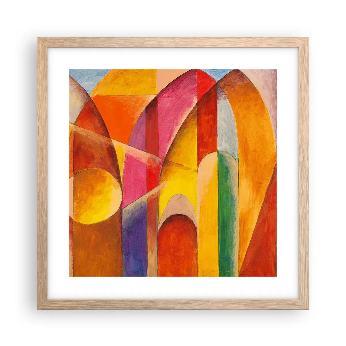 Pôster com moldura de carvalho claro - Catedral do Sol - 40x40 cm