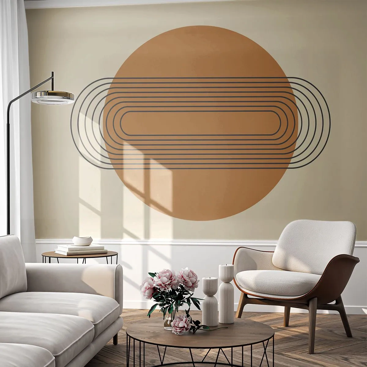 Papel de Parede Autocolante Deluxe Sticker - O plano perfeito - Abstração, Gráficos, Padrão Moderno - 250x175 cm