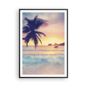 Pôster com moldura preta - Noite na baía - 70x100 cm