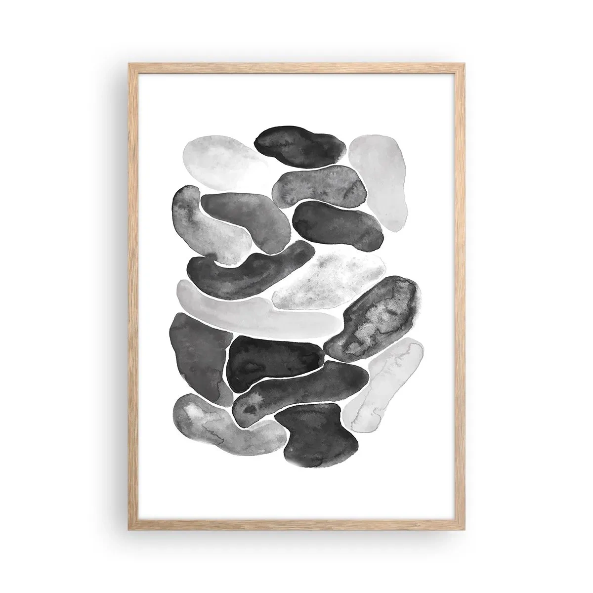Pôster com moldura de carvalho claro - Abstração rochosa - 50x70 cm