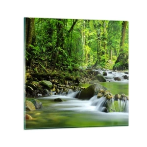 Quadro em vidro - Navegar no mar de vegetação - 50x50 cm
