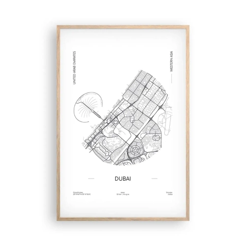 Pôster com moldura de carvalho claro - Anatomia de Dubai - 61x91 cm