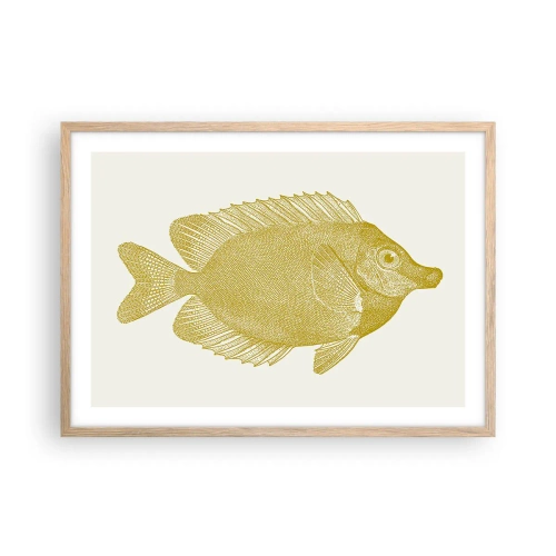 Pôster com moldura de carvalho claro - Peixe e pronto - 70x50 cm