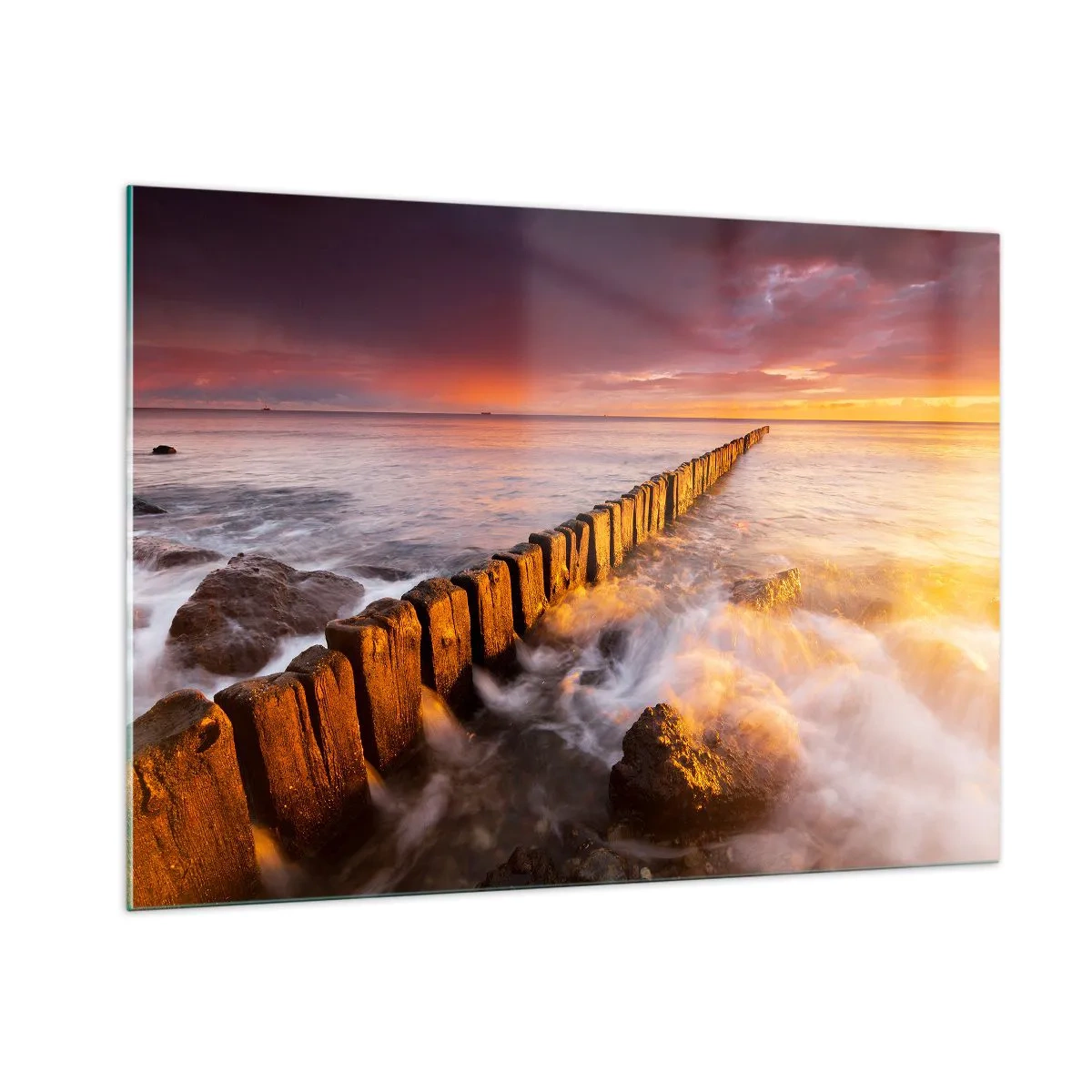 Quadro em vidro - A suavidade das ondas - 100x70 cm