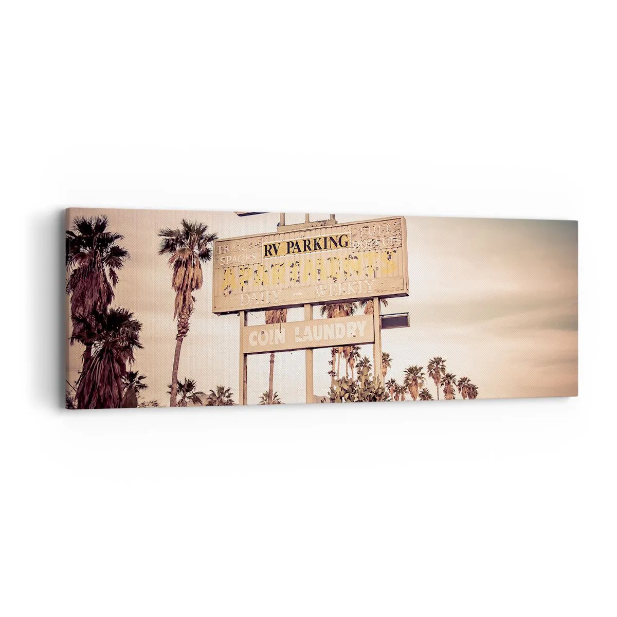 Quadro em tela - O tempo parou aqui - 90x30 cm