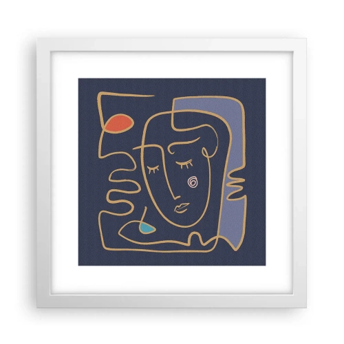 Pôster em moldura branca - Nos pensamentos - 30x30 cm