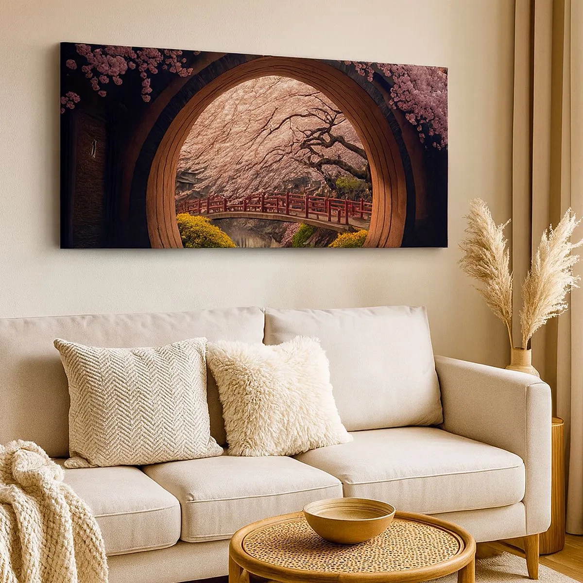 Quadro em tela - Primavera japonesa - 100x40 cm