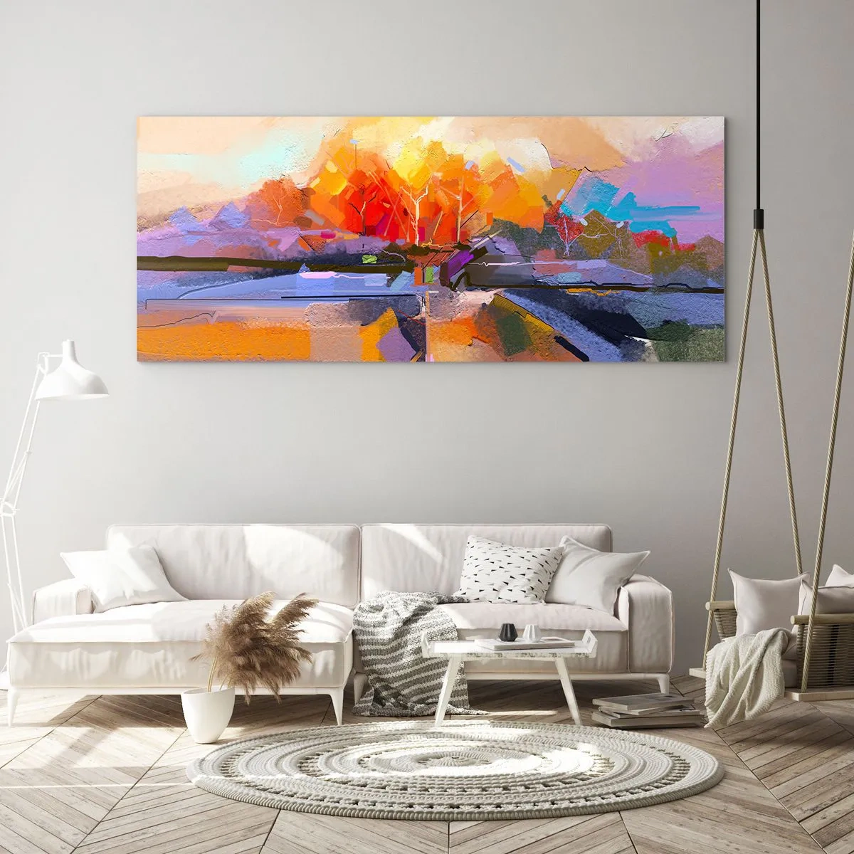 Quadro em vidro - O outono chegou - 90x30 cm