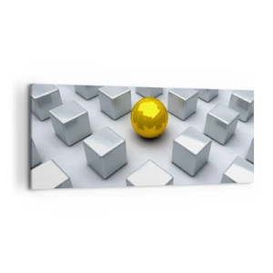 Quadro em tela - Por que eu? Obras de arte geométricas - 120x50 cm