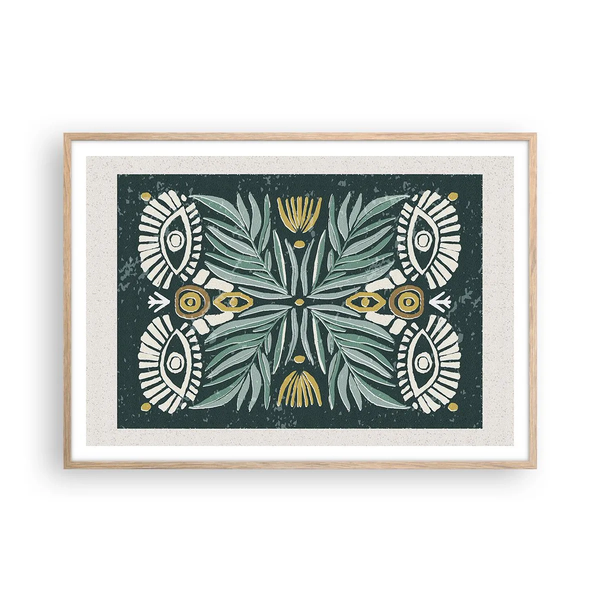 Pôster com moldura de carvalho claro - Como um recorte folclórico - 100x70 cm