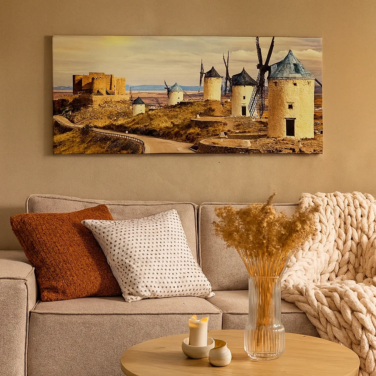 Quadro em tela - Dom Quixote está prestes a aparecer - 30x30 cm