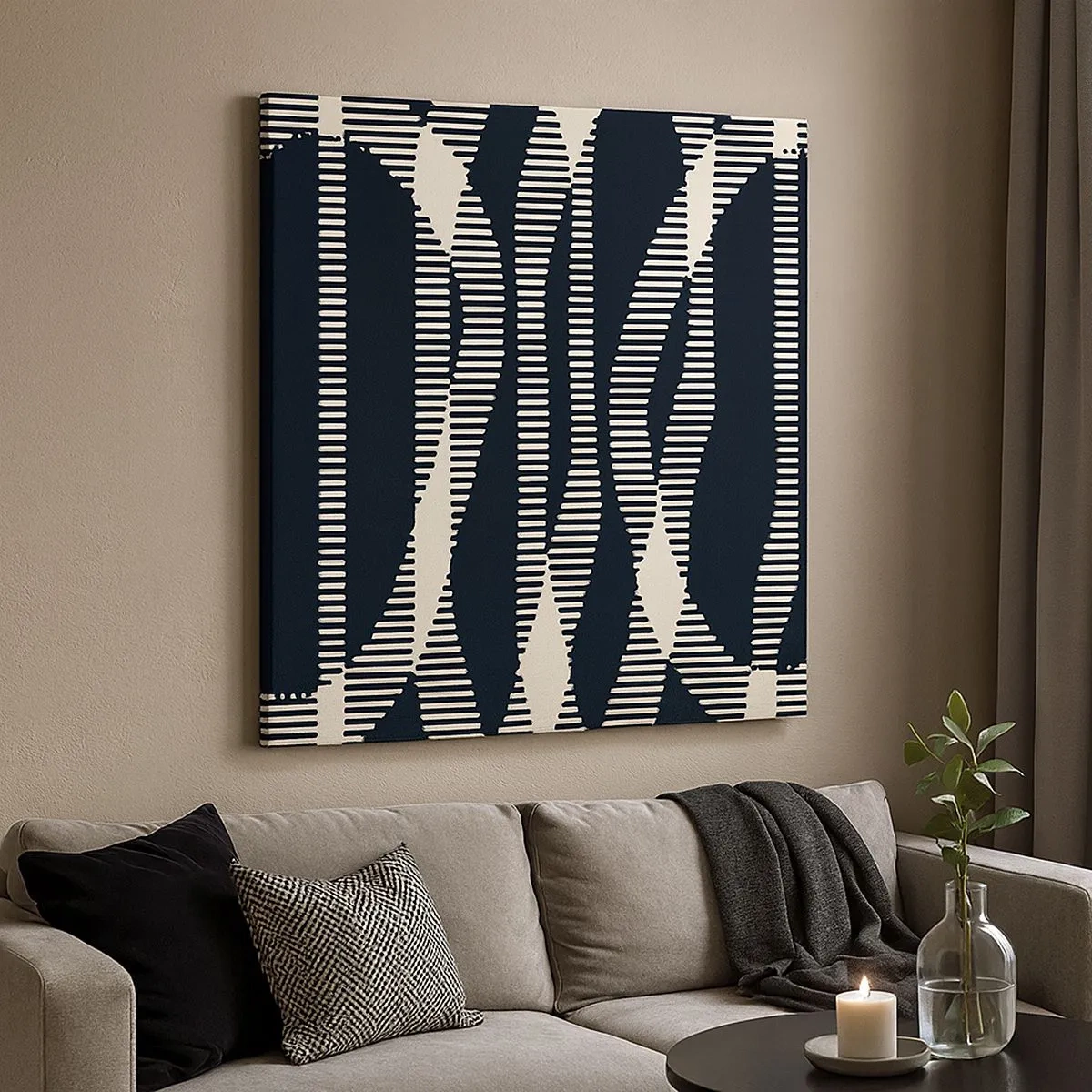 Quadro em tela - Uma tentativa de quebrar a escuridão - 30x30 cm