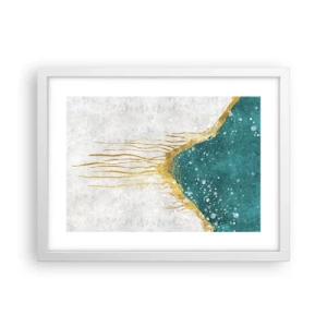 Pôster em moldura branca - Maré Dourada - 40x30 cm