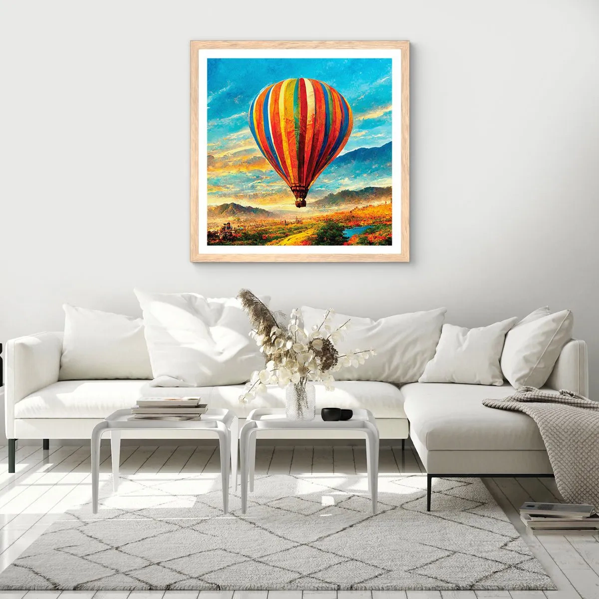 Pôster com moldura de carvalho claro - Com silêncio enxergas mais - 60x60 cm