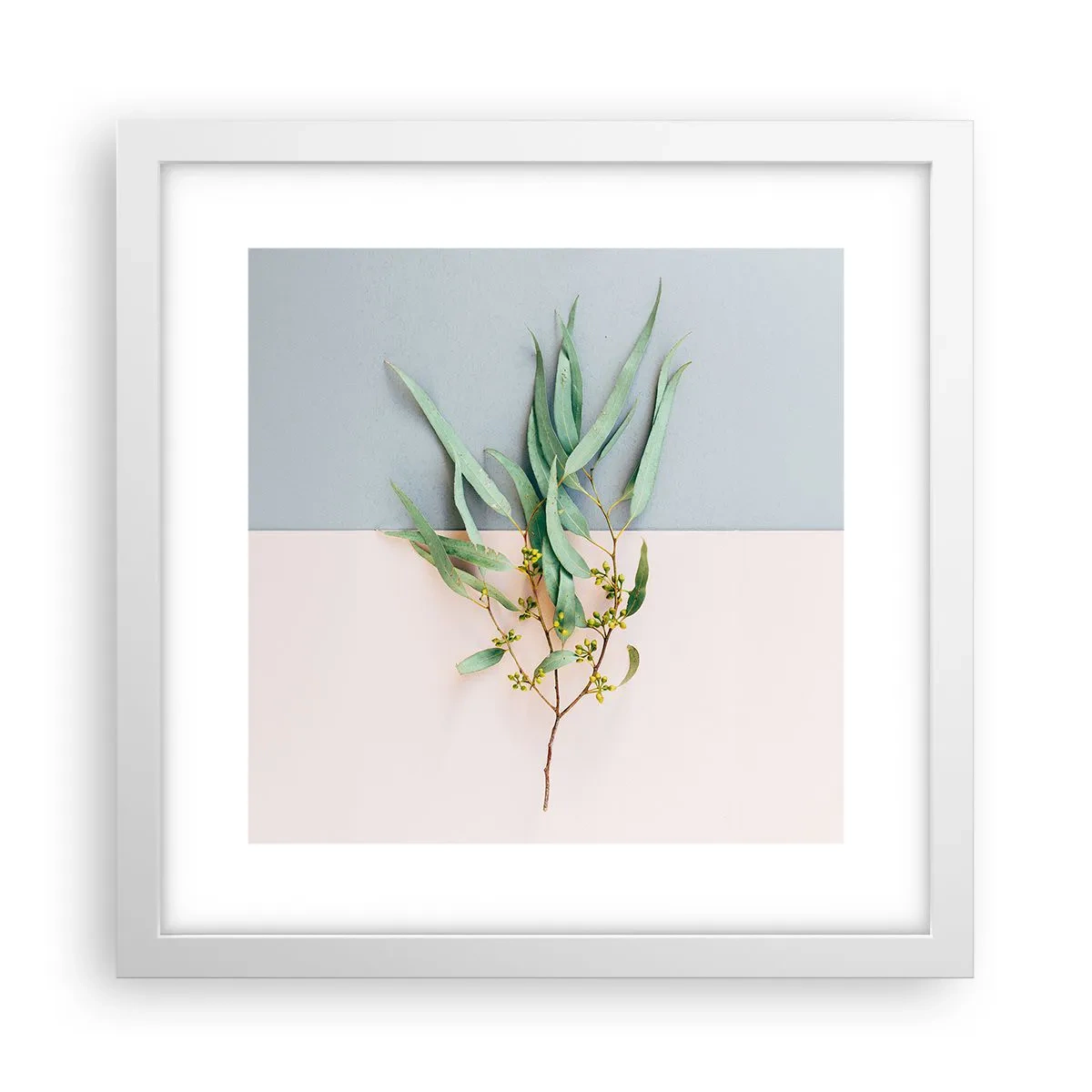 Pôster em moldura branca - Sutileza pastel - 30x30 cm
