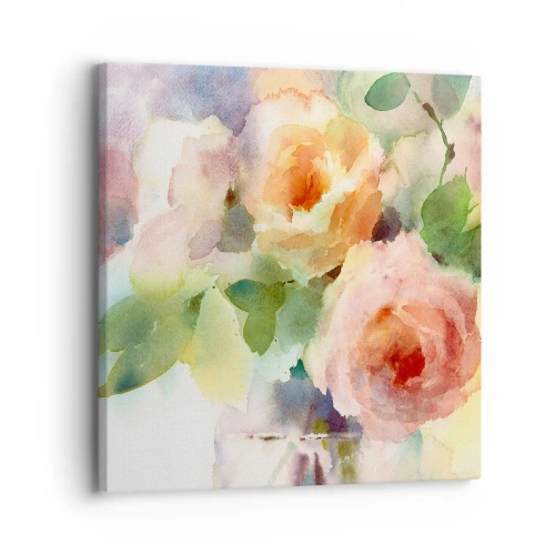 Quadro em tela - Delicado como uma aquarela - 30x30 cm