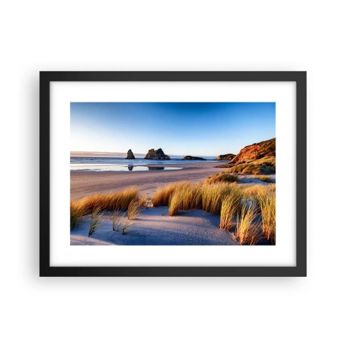 Pôster com moldura preta - Para quem busca a paz - 40x30 cm