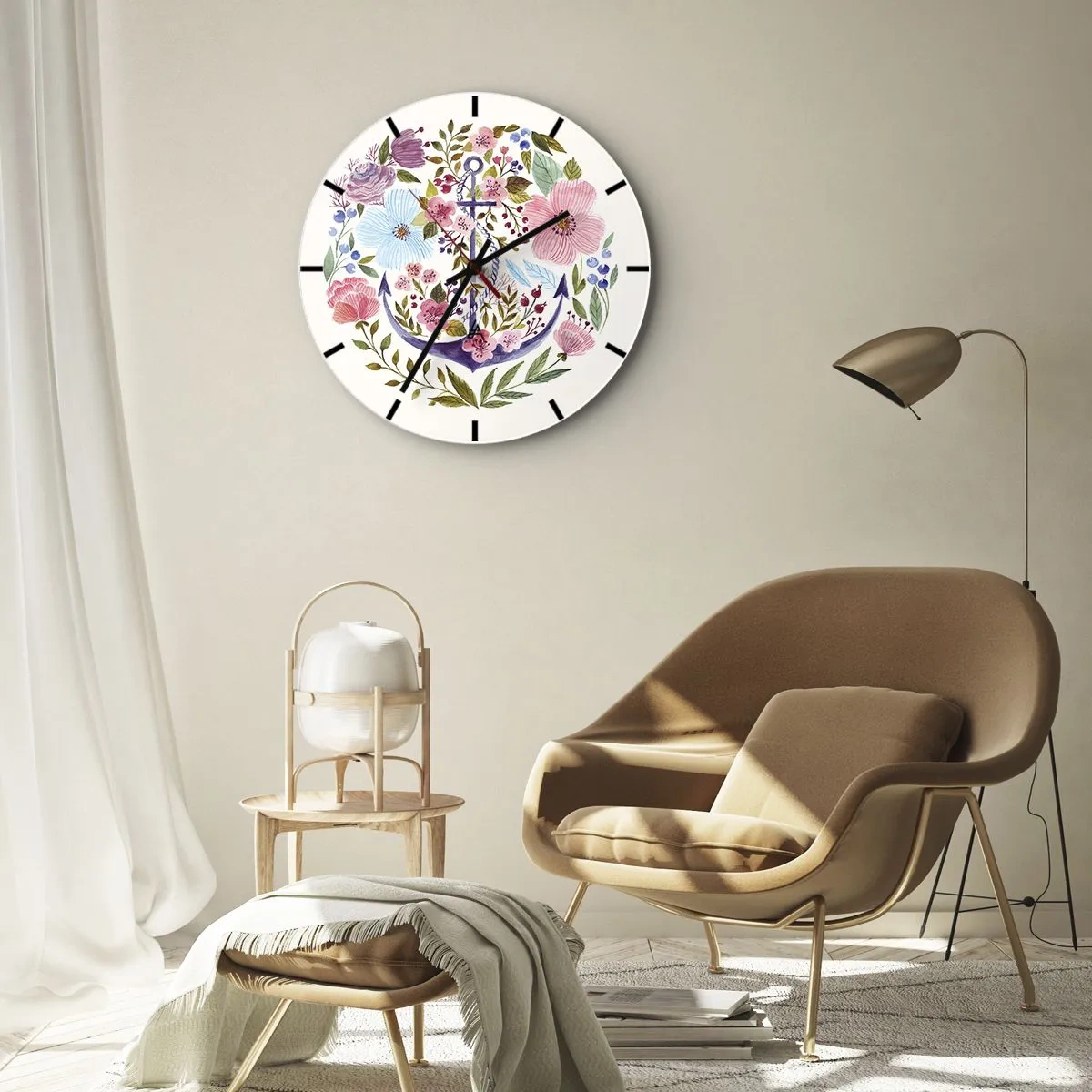 Relógio de parede - Relógio em vidro - O bom sonho de um marinheiro - 40x40 cm