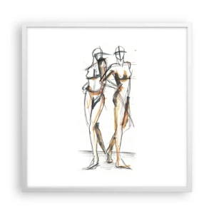 Pôster em moldura branca - Um estudo do encanto - 60x60 cm