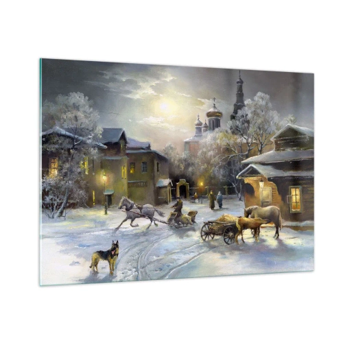 Quadro em vidro - A magia do inverno russo - 100x70 cm