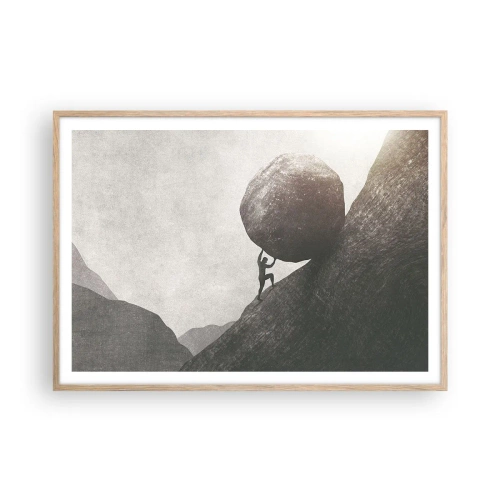 Pôster com moldura de carvalho claro - Eu creio - 100x70 cm