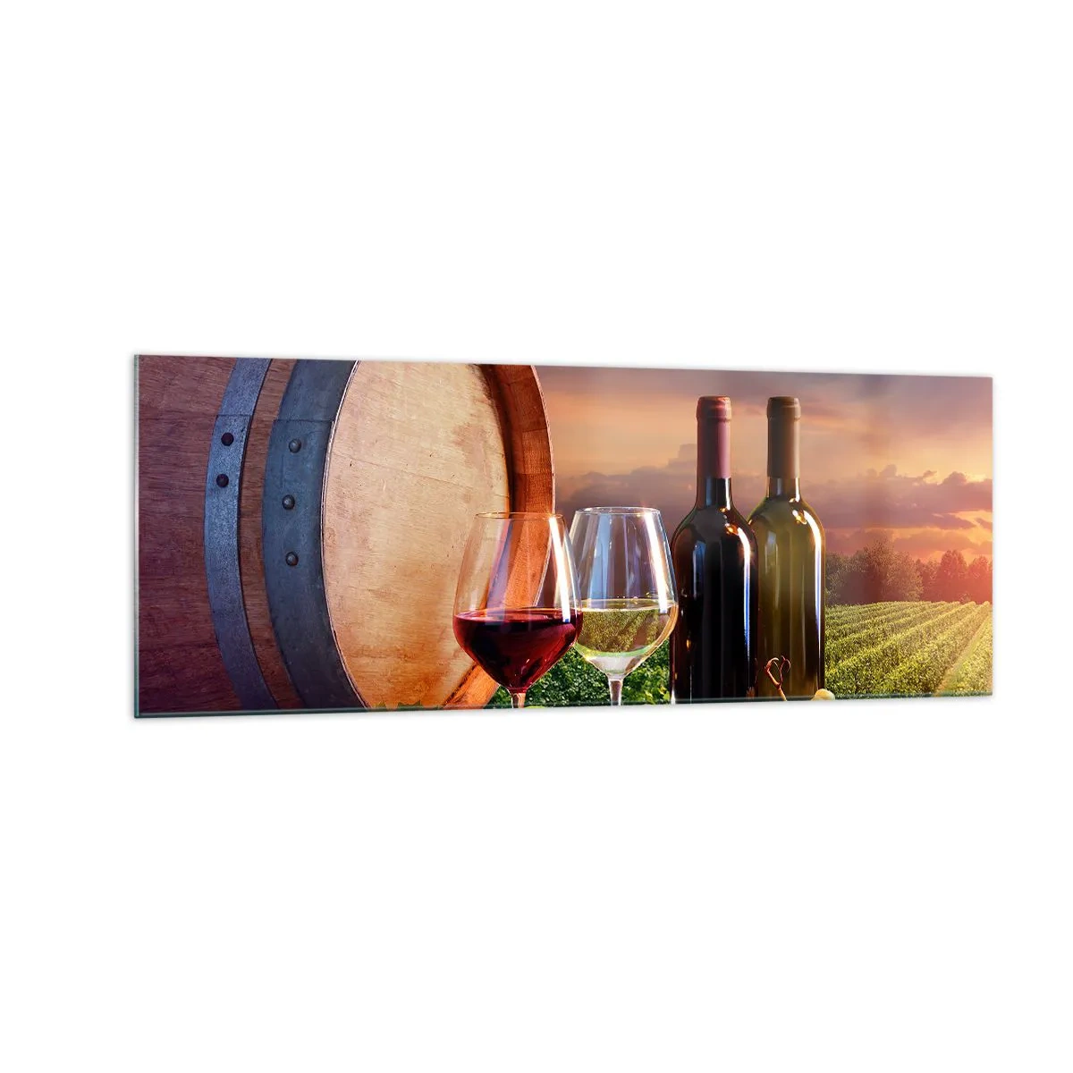 Quadro em vidro - Aqui a vida tem um sabor - 140x50 cm