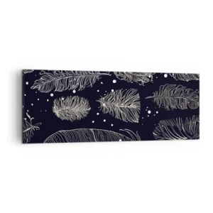 Quadro em tela - Rendas de penas - 140x50 cm