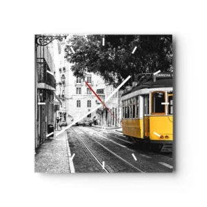 Relógio de parede - Relógio em vidro - E o fado ao fundo - 30x30 cm