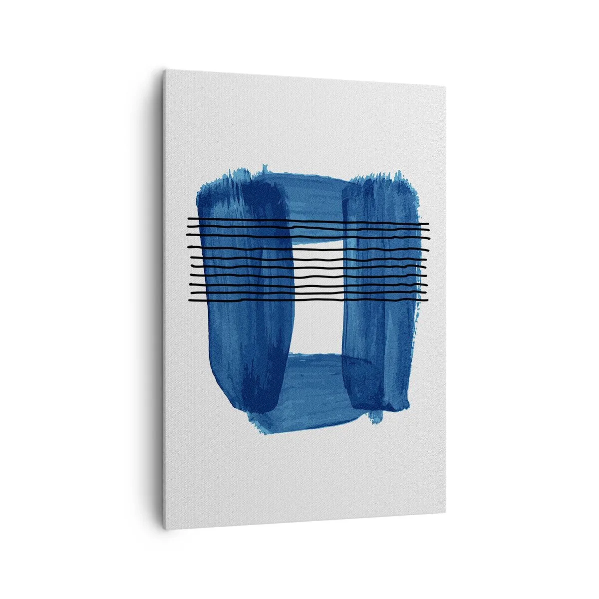 Quadro em tela - Composição azul-negra - 70x100 cm