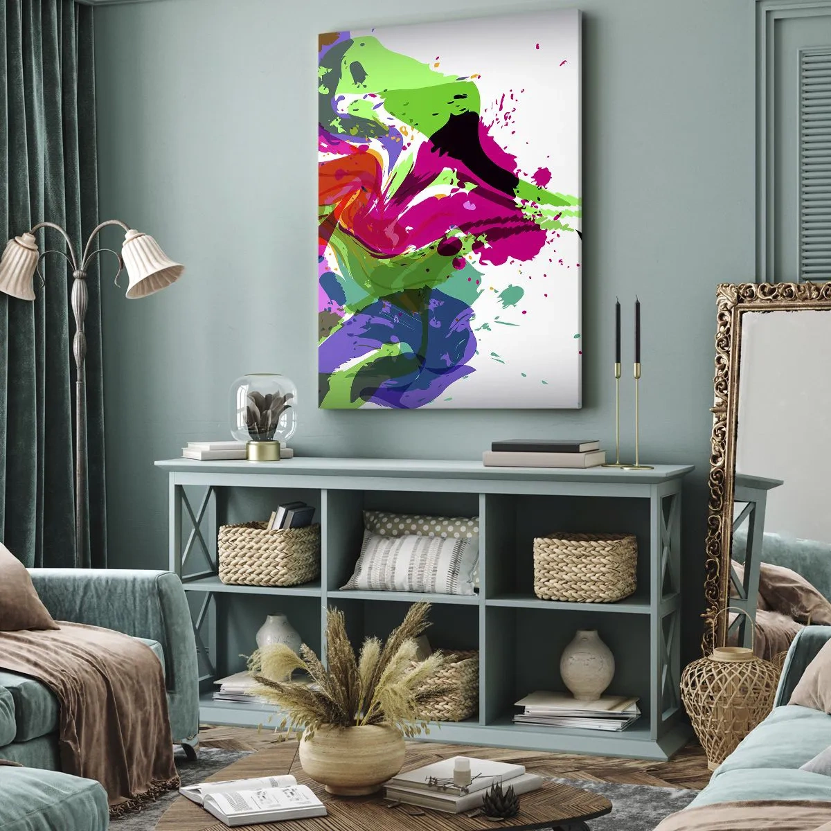 Quadro em tela - Uma história nas cores do arco-íris - 50x70 cm
