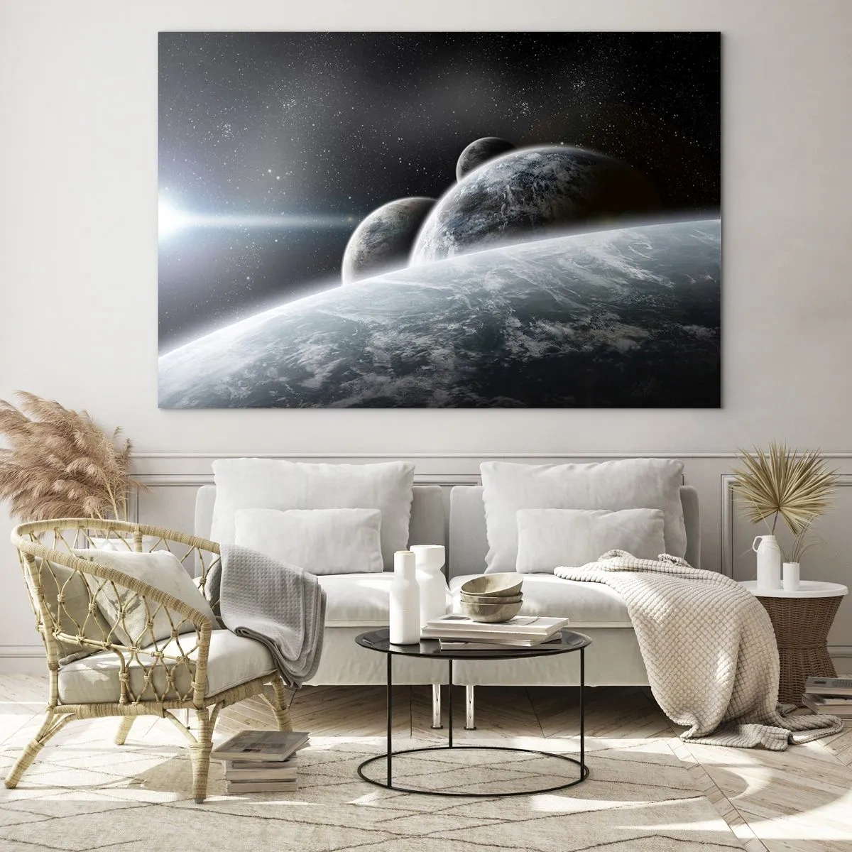 Quadro em vidro - Música cósmica das esferas - 100x70 cm