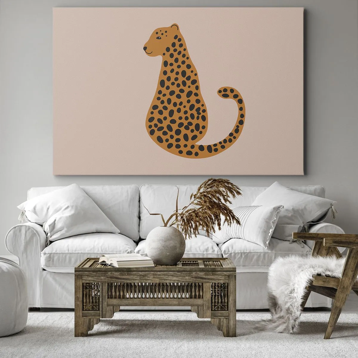 Quadro em tela - A estampa de leopardo está na moda - 100x70 cm
