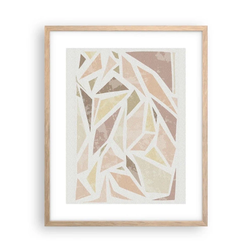 Pôster com moldura de carvalho claro - Composição de vitral - 40x50 cm