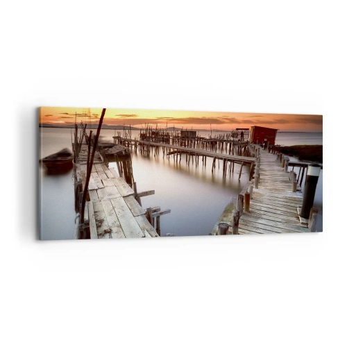 Quadro em tela - Turismo autêntico, não fictício - 100x40 cm