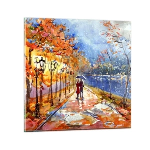 Quadro em vidro - Juntos até ao limite do tempo - 40x40 cm