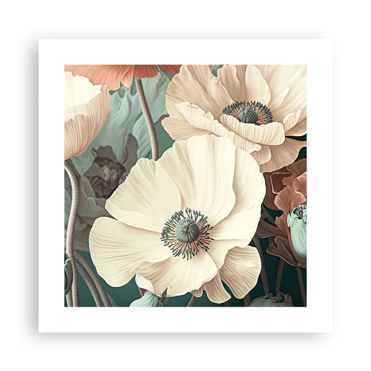 Pôster - O sussurro das papoulas - 40x40 cm