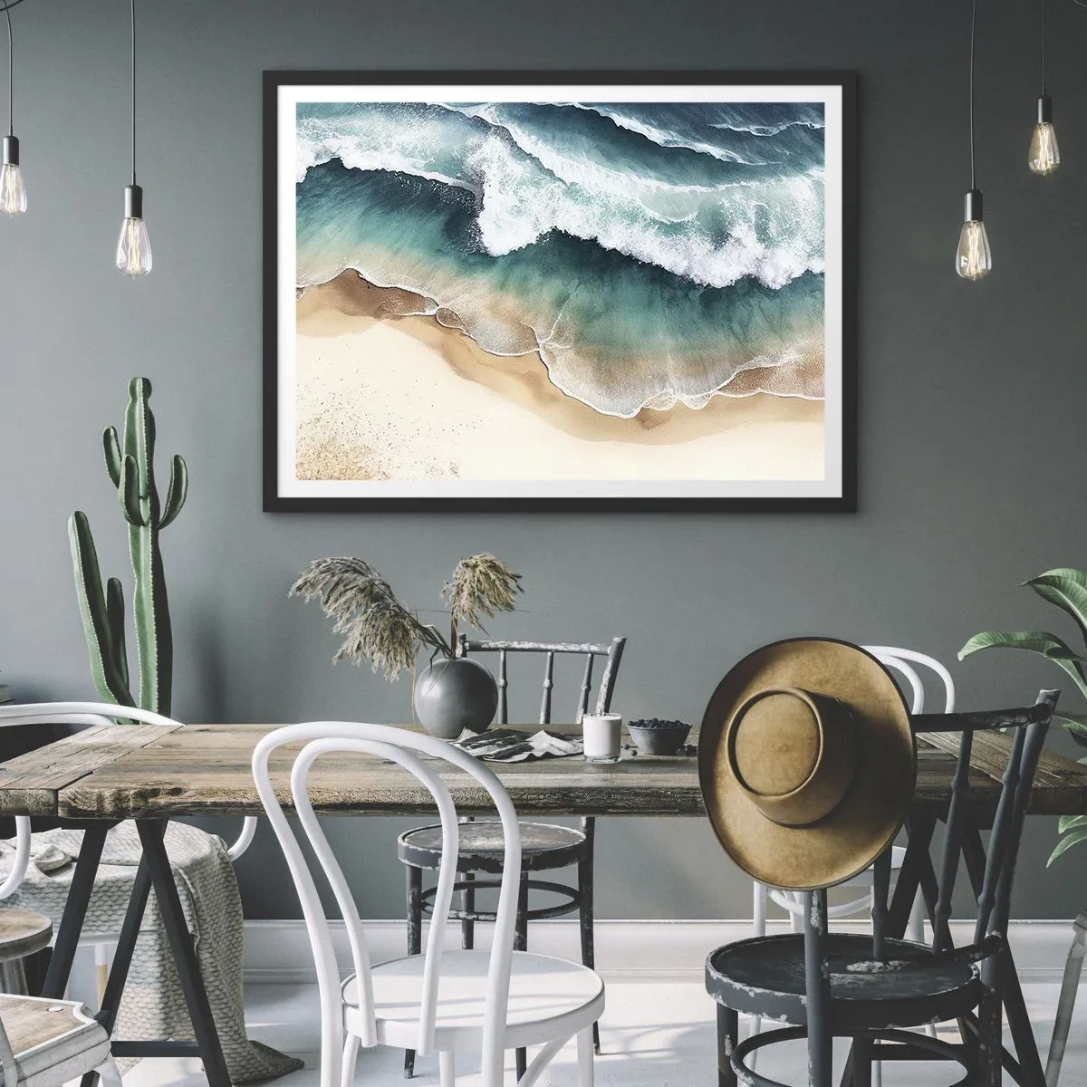 Pôster com moldura preta - O eterno encontro - 70x50 cm