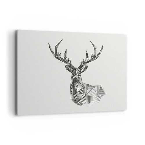 Quadro em tela - Veado em estilo cubista - 120x80 cm