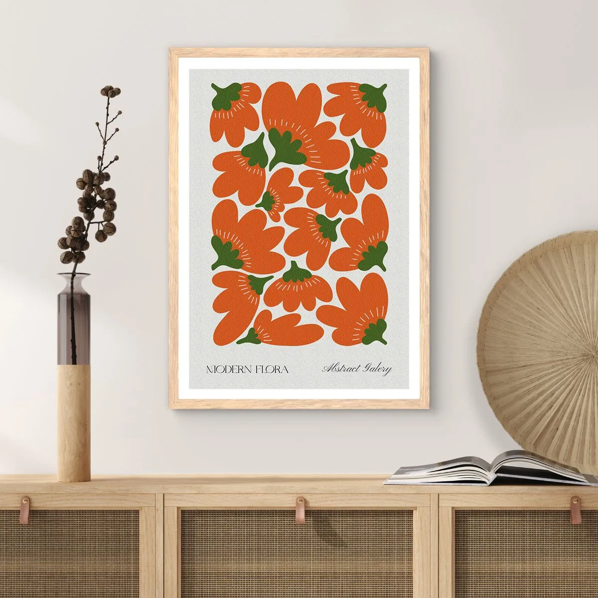 Pôster com moldura de carvalho claro - Da vida das flores - 40x50 cm