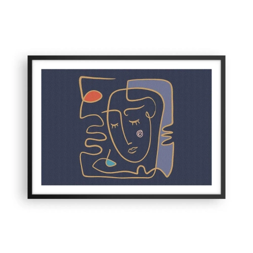 Pôster com moldura preta - Nos pensamentos - 70x50 cm