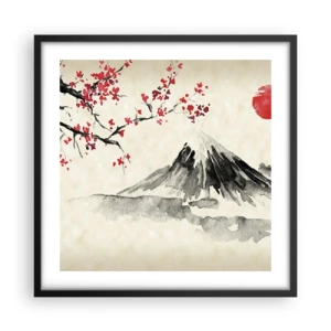 Pôster com moldura preta - Ame o Japão - 50x50 cm