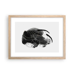 Pôster com moldura de carvalho claro - Emergido do preto - 40x30 cm