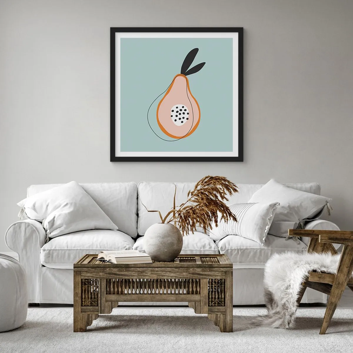 Pôster com moldura preta - Penetrar na natureza das coisas - 60x60 cm