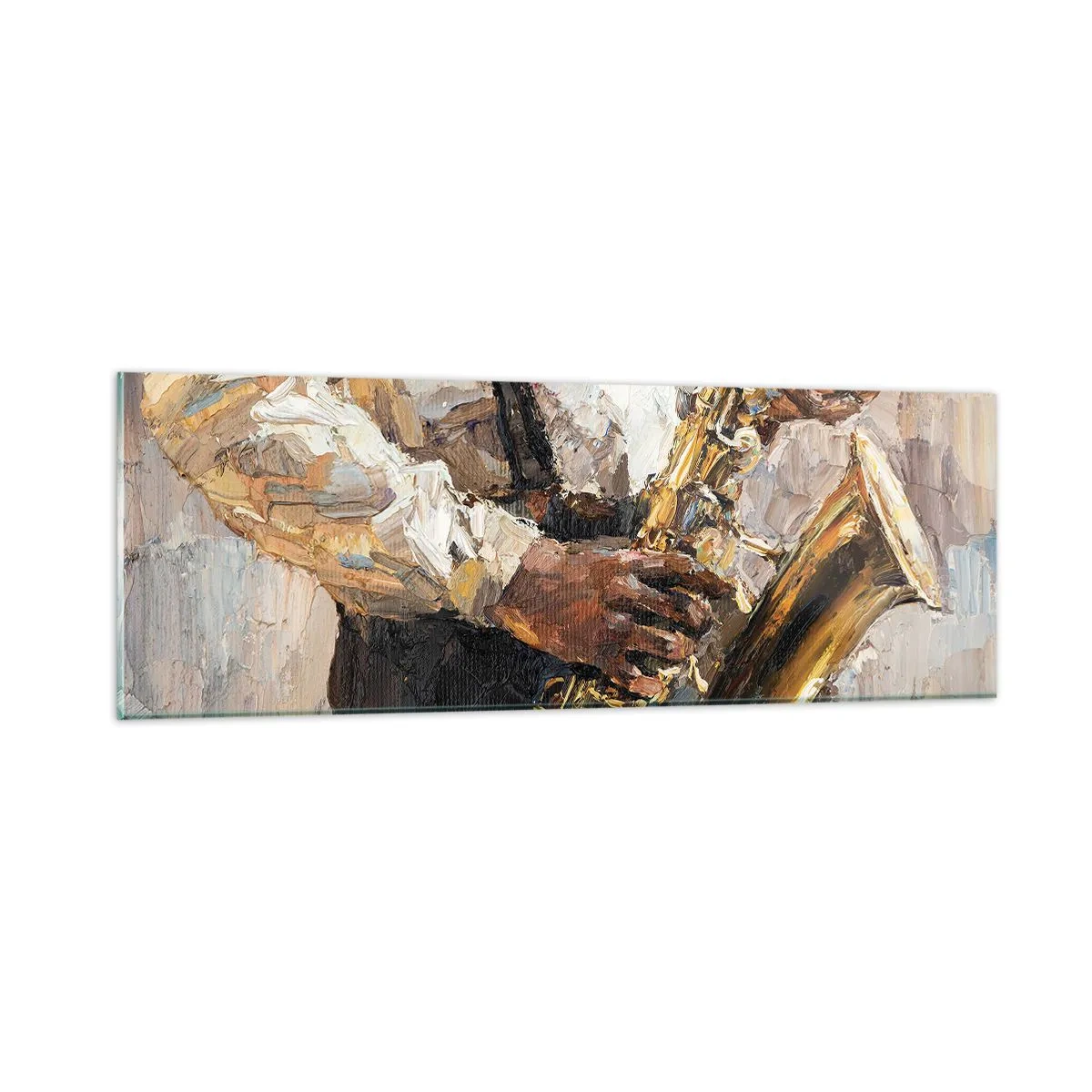 Quadro em vidro - Hora do solo - 90x30 cm