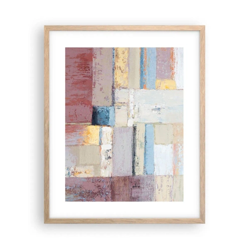 Pôster com moldura de carvalho claro - A paz da geometria - 40x50 cm