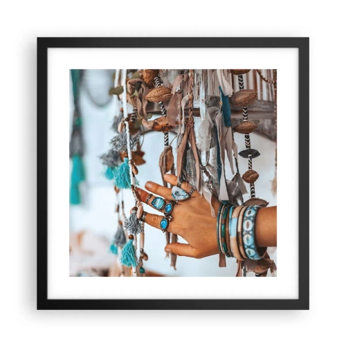 Pôster com moldura preta - Tesouros locais - 40x40 cm